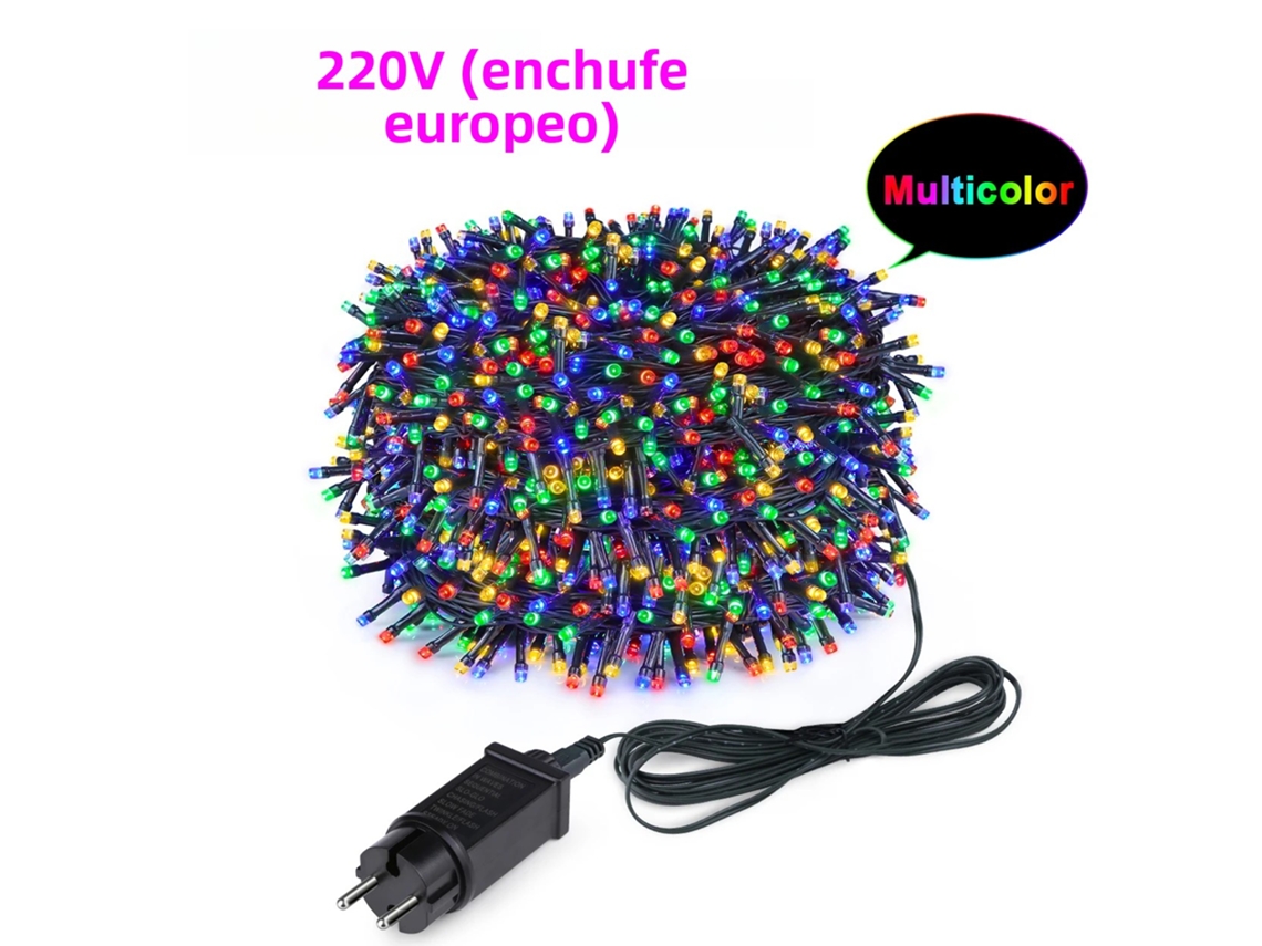 Cordão de Luzes de Natal Decorativo em Led, 8 Modos, 220 V, Padrão Ue MDUG (100 M, 1000 Leds)