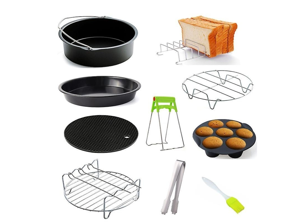 2026-kit De Acessórios Para Air Fryer De 6 Polegadas, 10 Peças Com Rack De Cesta Para Air Fryers De 3-5.8qt