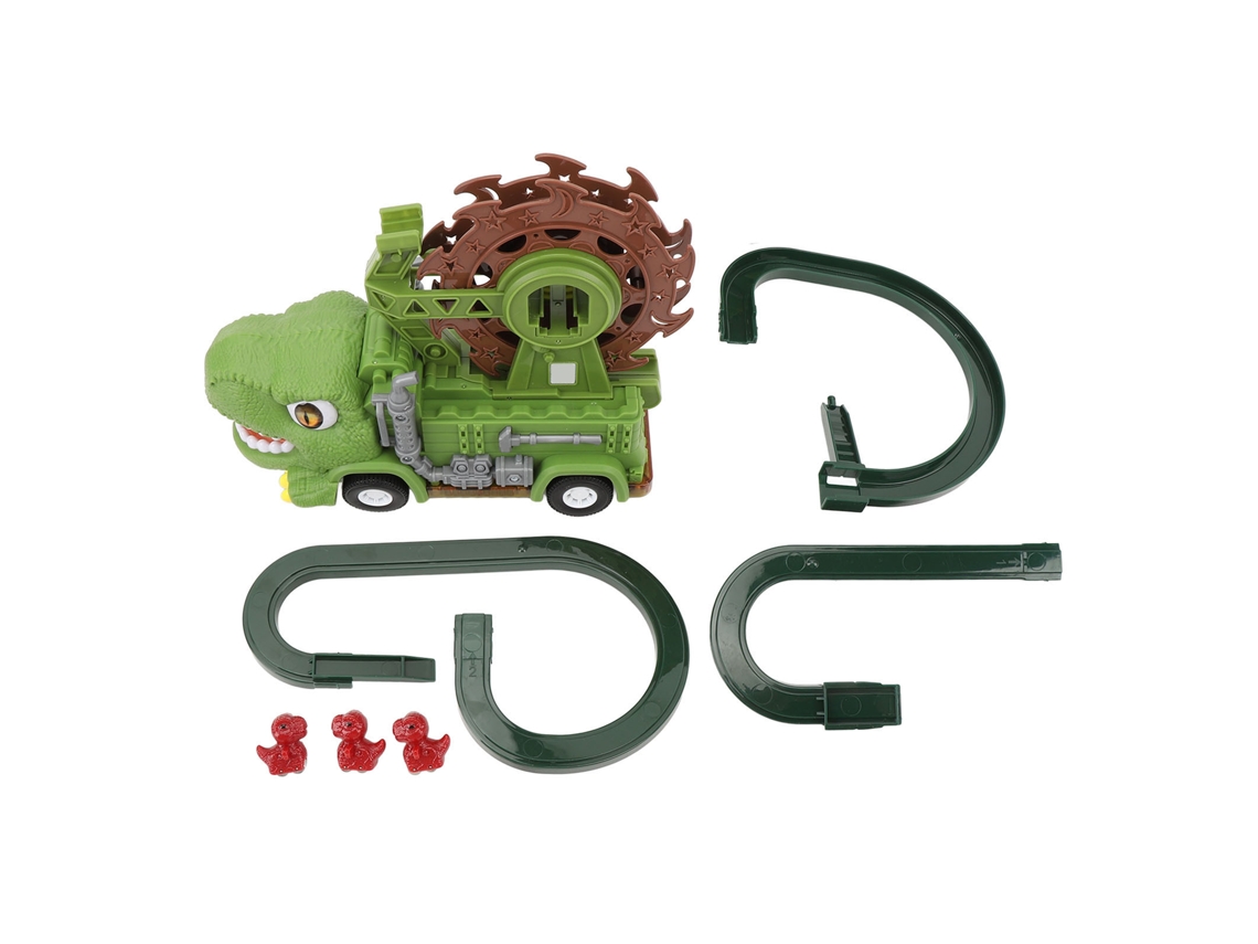 Primerox conjunto de Pista de Carro Dinossauro com Som Luz Bateria Brinquedo para Crianças