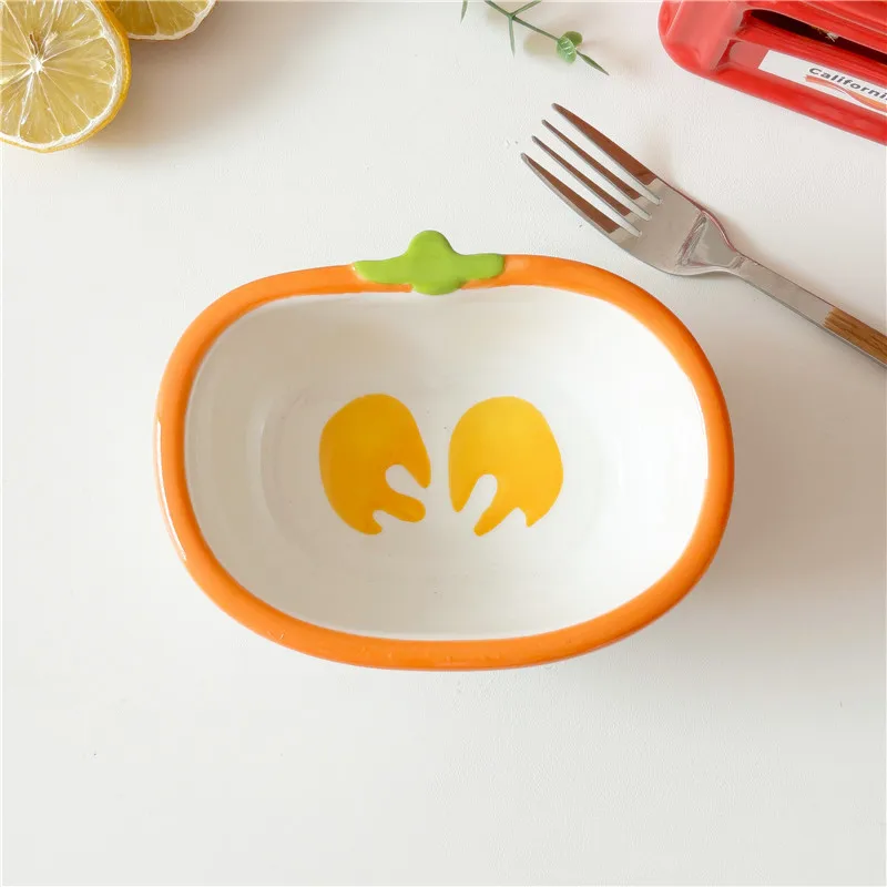 Fruteira De Cerâmica (abóbora De 14,7 Cm), Própria Para Micro-ondas E Forno.