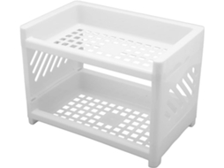 Organizador de mesa, porta caneta multifuncional, design vazado 2-níveis, display de mesa pp grosso