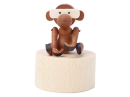 Caixa de Música de Madeira Animais Fofos Brinquedo Presente Decor