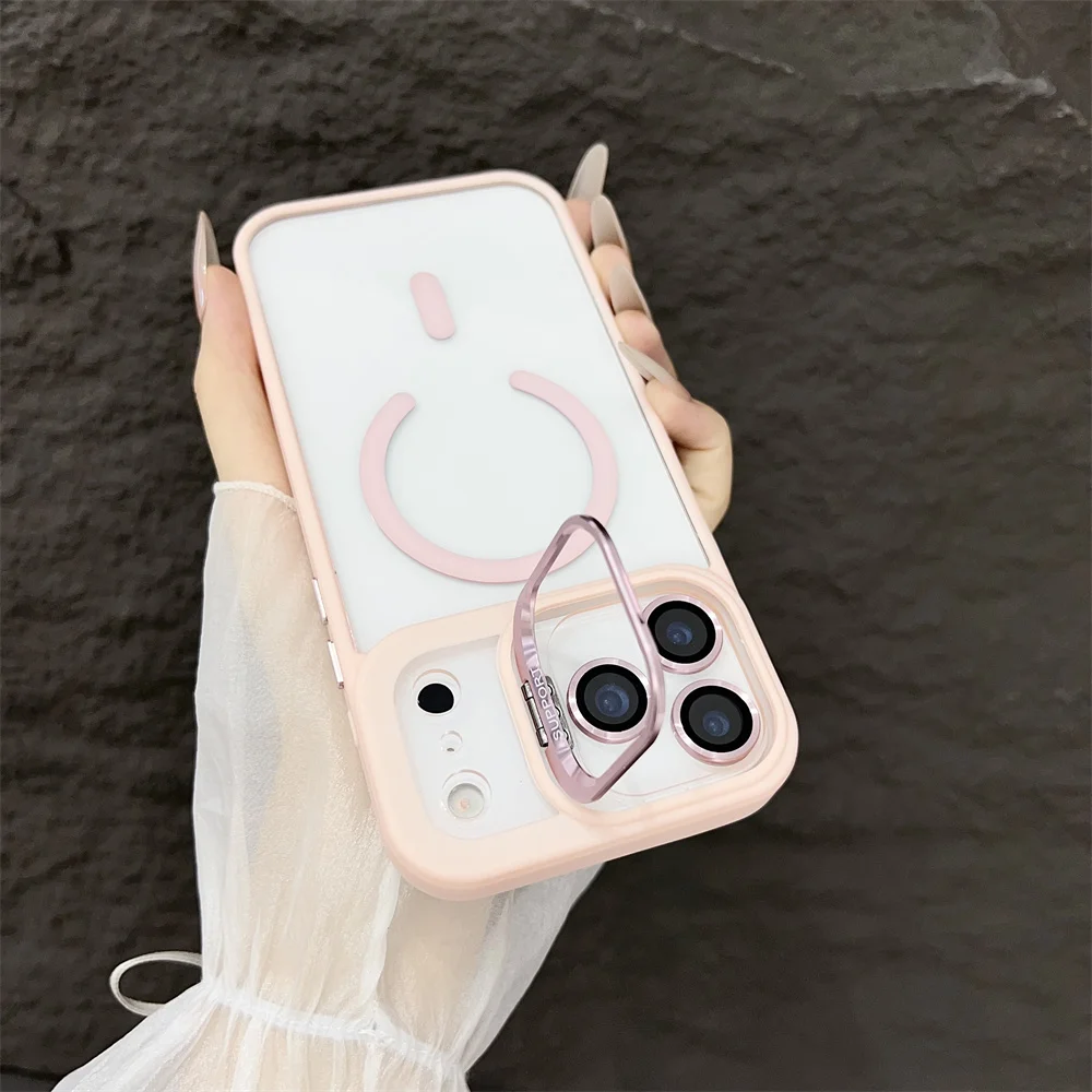 Capa Para Iphone Com Suporte Magnético Magsafe (rosa), Compatível Com Carregamento Sem Fio.