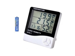 Mini Termômetro E Higrômetro Digital Com Relógio Para Medir Temperatura E Umidade Em Ambientes Internos. Nostalgia88