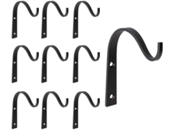 Conjunto De 10 Ganchos Metal Pretos Para Parede, Ideais Para Crochê, Pendurar Roupas Na Cozinha, Banheiro E Calçadas