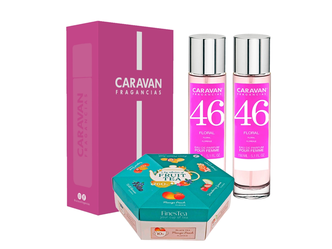 Conjunto De 2 Fragrâncias Nº46 Caixa De Presente Caixa De Chá 60 Sachês Caravan