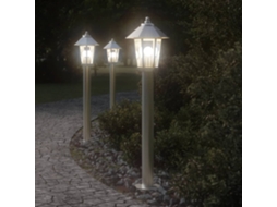 Vidaxl Candeeiro De Chão Para Exterior 80 Cm Aço Inoxidável Prateado