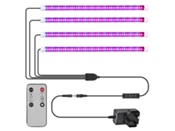 Luzes LED para plantas de interior com controle remoto e temporizador.