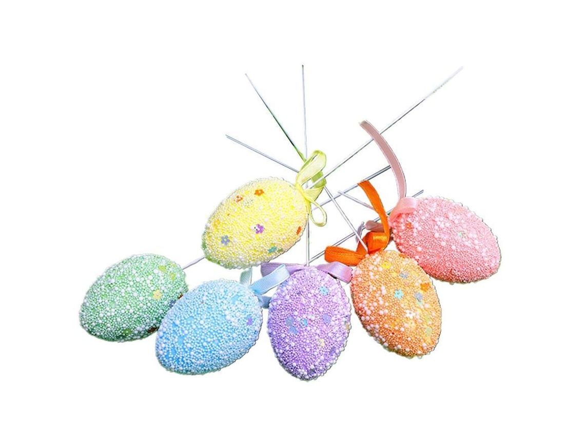 Adorno De Páscoa Com Coelho E Flores De Espuma Cartoon Criativo Para Festas E Decoração 9