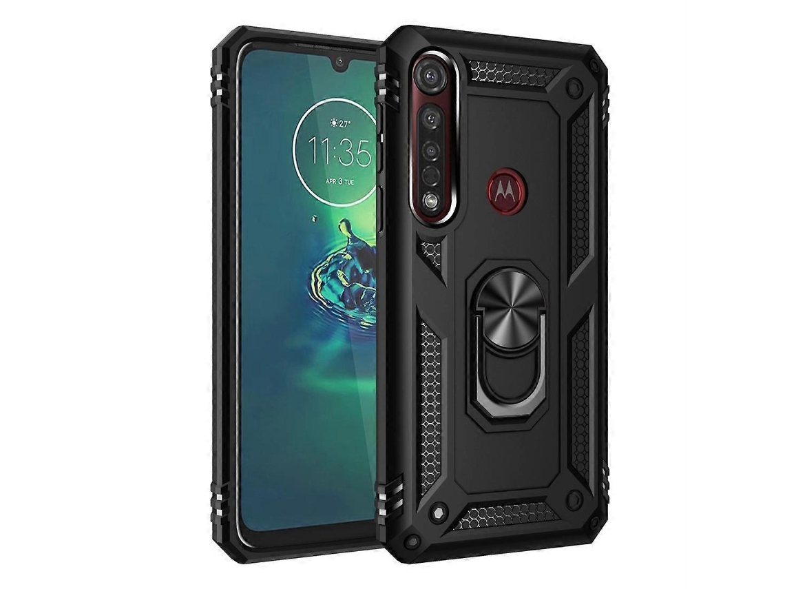 Capa Protetora Armor Shockproof Tpu + Pc Com Suporte Giratório De 360 ​​graus Para Motorola Moto G8 Plus