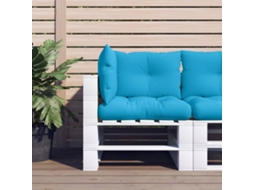 Vidaxl Almofadões Para Paletes 3 Pcs Tecido Azul