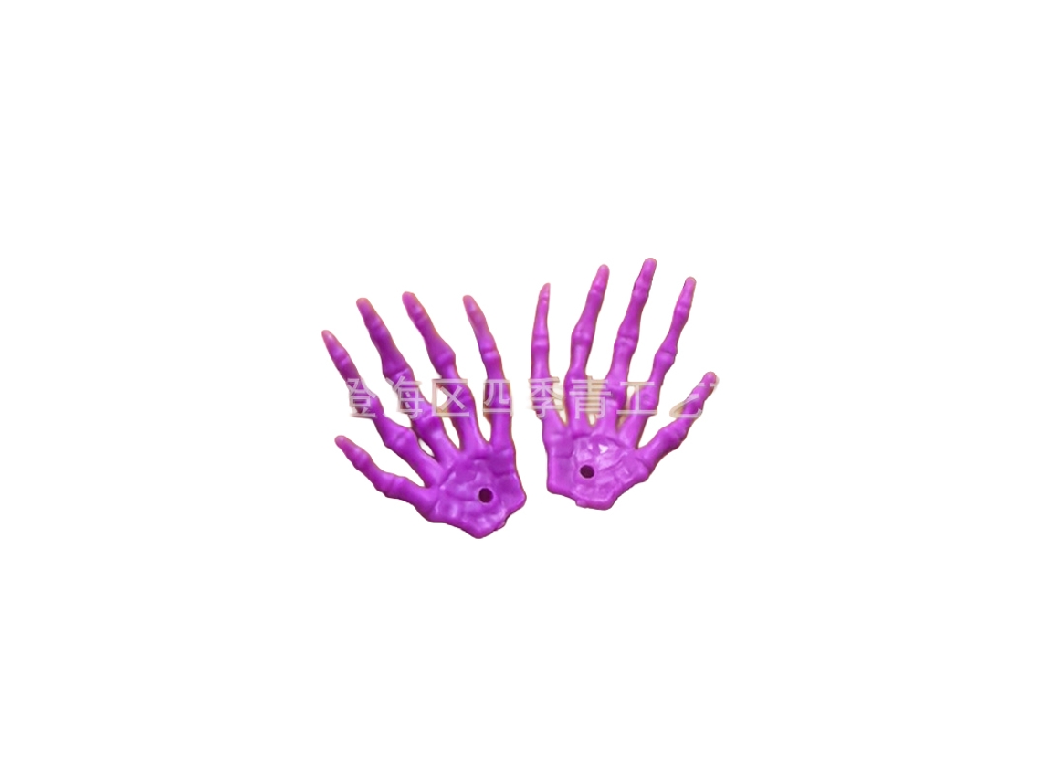 Laxiscreed Mão Esquelética Luminosa De Plástico Para Decoração De Halloween, Par De Mãos Assustadoras Roxas