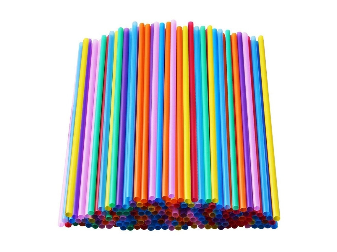 200 Canudos De Plástico Descartáveis, Longos E Coloridos. (0,39 Polegadas De Diâmetro E 10,26 Polegadas De Comprimento)