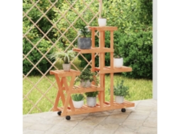 Vidaxl Suporte De Plantas Com Rodas 95x25x101 Cm Abeto Maciço