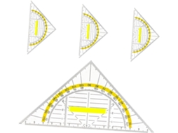 Régua Homoyoyo De 4 Peças Com Cabo Plástico Transparente Para