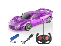 2026 coche de Controle Remoto Recarregável 1:18 com Material Abs e Silicone, Função de Avanço/retrocesso e Giro para Esquerda/direita