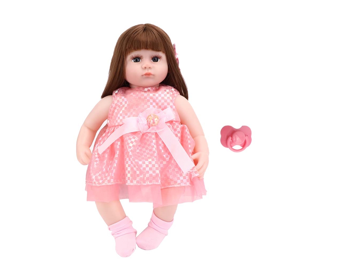 Primerox boneca Bebê Realista 42cm de Vinil com Cabelo Longo para Crianças Boneca Menina