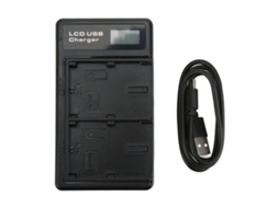 Cargador Dual Lcd Com Porta Usb Tipo C Para Baterias De Câmera Modelo Lpe6
