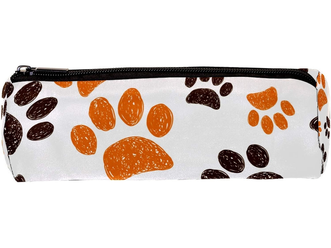 Porta-lápis com estampa de patinha de cachorrinho, organizador de mesa, organizador de cosméticos, escolar