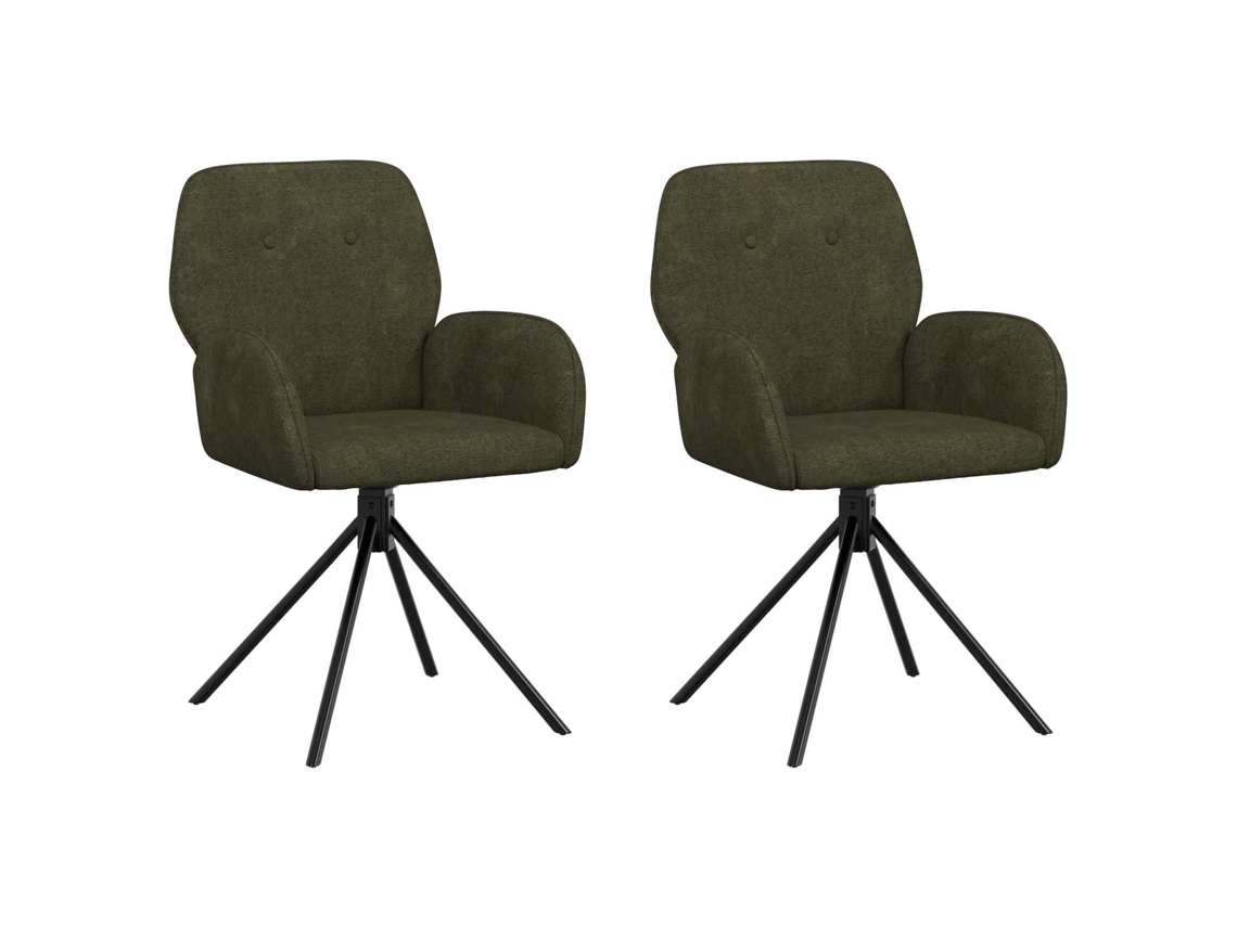 Conjunto 2 Cadeira De Jantar Vidaxl Verde Camurça Sintética (54 X 55 X 86 Cm)