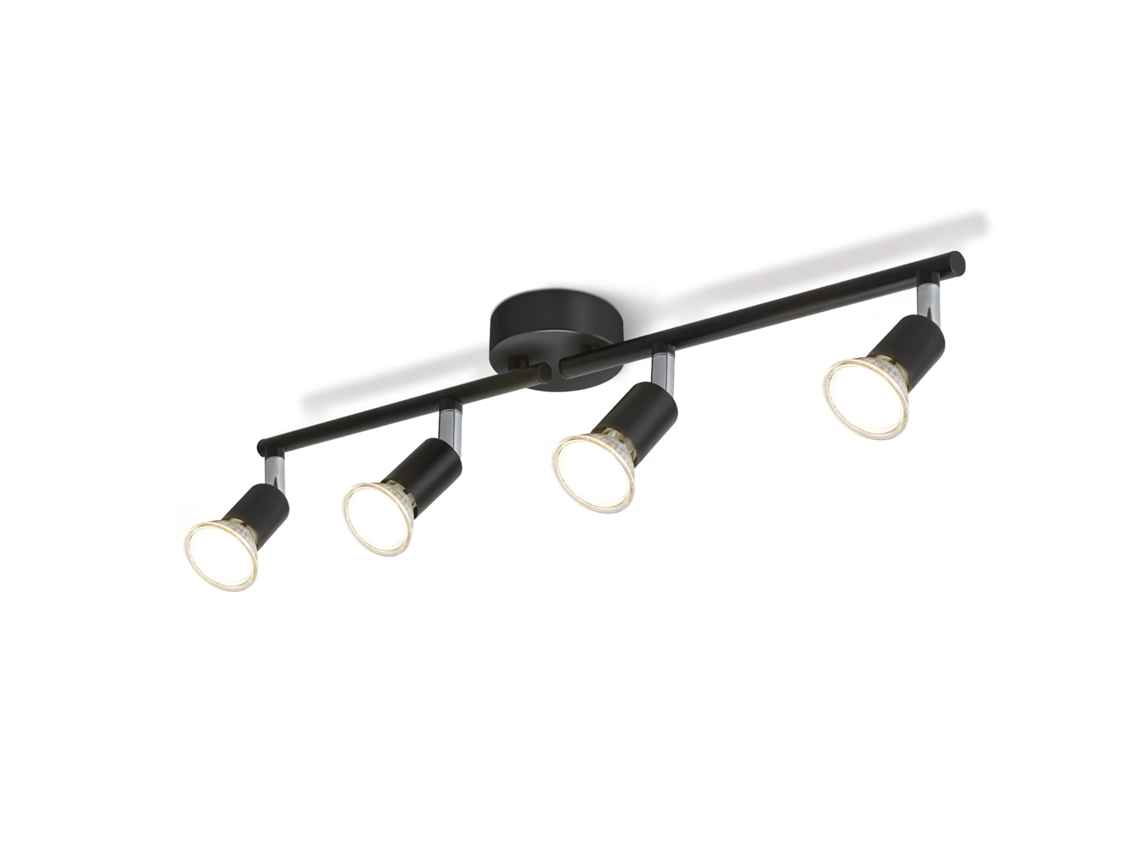 Nettlife 4 Pontos Preto Led Luz De Teto Gu10 Moderna Lâmpada Industrial 330 ° Giratória Para Corredor Cozinha Quarto Sala Estar Infantil
