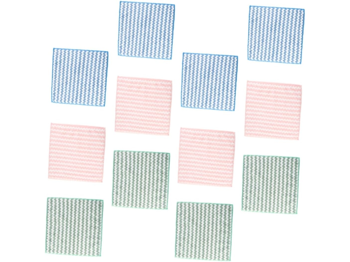 Conjunto De 12 Panos Prato Microfibra, Laváveis E Reutilizáveis, Para