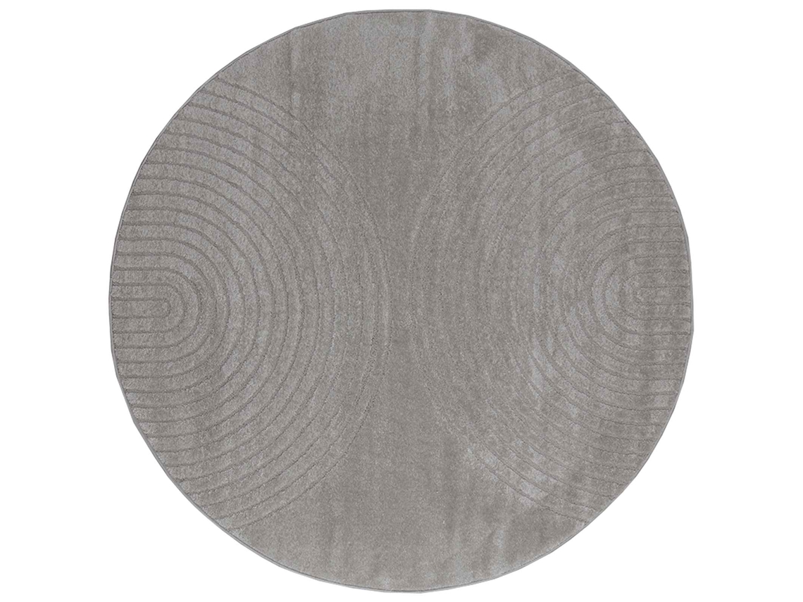 Tapetes de Área Redondo Galati Cinzento Ø 120 Cm Poliéster VIDAXL