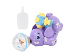 Mali brinquedo Elefante Elétrico com Luz, Música, Nebulização e Bola Giratória 360 Graus Roxo