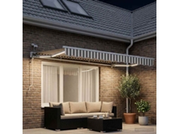 Vidaxl Toldo Retrátil Elétrico Cinza Claro E Branco 3,5 X 2,5 M