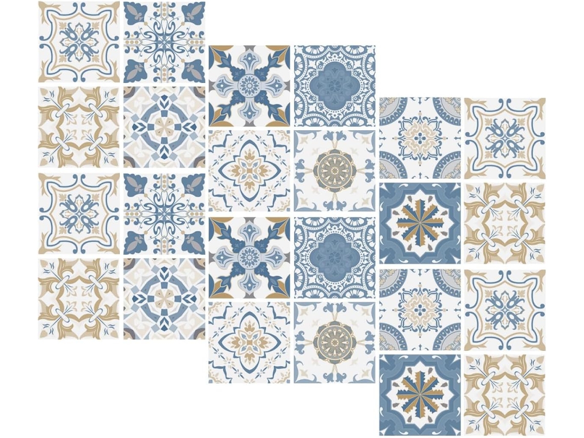 24 Adesivos De Azulejo Autoadesivos De Parede 10x10 (cm), À Prova D'água E