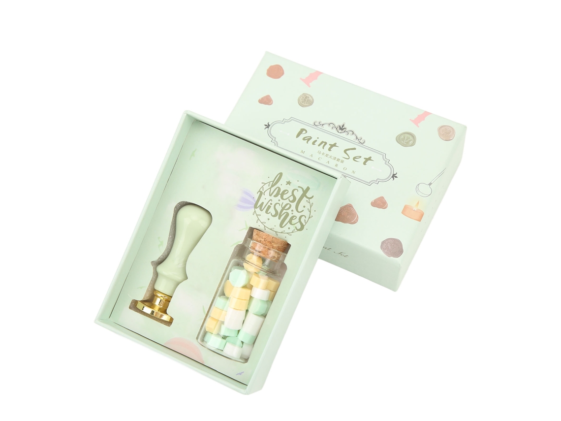 Kit De Selos De Cera Retro Diy Para Cartas Y Sobres Decoración Verde