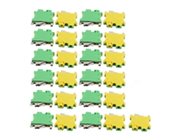 25 Peças 46x42x8mm 6mm² 24 6awg Bloco de Terminais Aterramento Universal Amarelo esverdeado CHABERLU