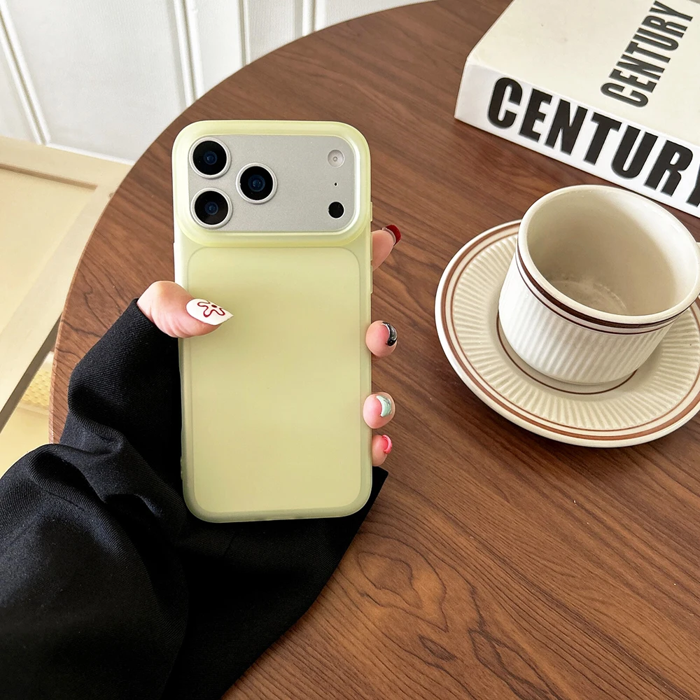Capa Transparente Para Iphone 12 Pro Amarelo, Em Silicone Fosco Macio.