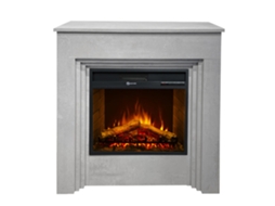 Lareira Elétrica Bellini Com Efeito Concreto, Fabricada Na Itália, C96 X P35 X A96 Cm.