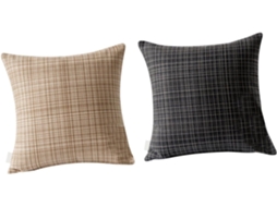 Conjunto de 2 Capas Almofada Encosto Estilo Americano com Revestimento, em Poliéster, Duráveis e CHABERLU