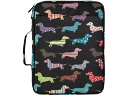 Pasta Expansível Com Estampa De Cachorro Dachshund Colorido, Organizador Com 7 Bolsos, Fichário De 3 Argolas E