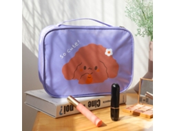 Bolsa de Maquiagem de Viagem Cartoon Fofa Portátil com Alça para Cosméticos e Higiene em Roxo Uva S/MARCA