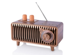Alto Falante Bluetooth Retrô Com Rádio Fm Alto Falantes Portáteis Vintage De Madeira De Nogueira Alto Falantes Sem Fio Com Bluetooth 20w Yizhood