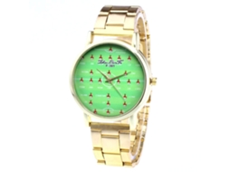 Relógio masculino de quartzo com pulseira de aço inoxidável, estilo casual e moderno.