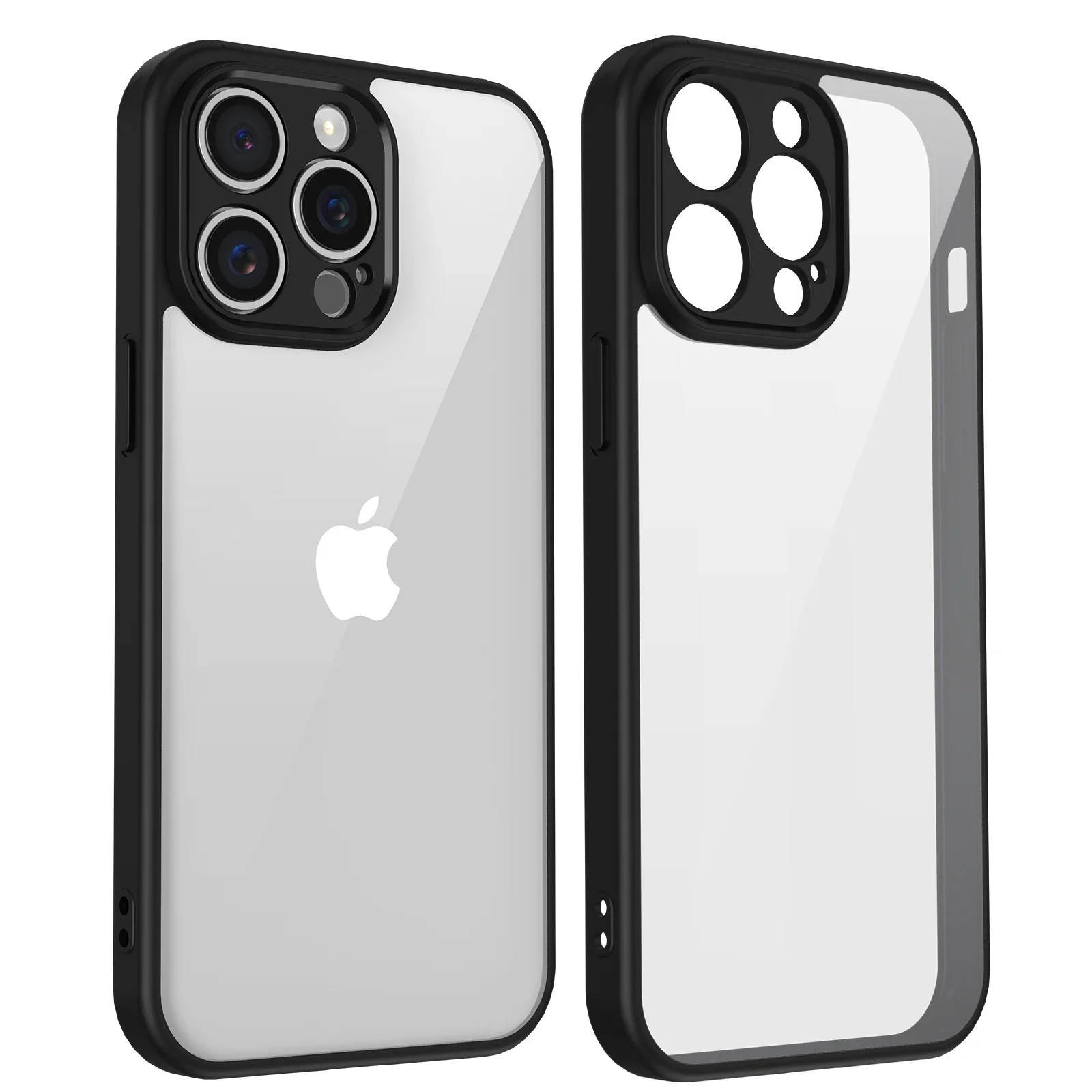 (preto, Iphone 15 Plus) Capa Rígida Transparente Minimalista Para Celular, Capa Protetora De Acrílico À Prova De Quedas.