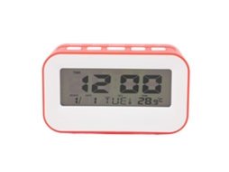 Reloj Despertador Niños Lcd Con Luz Trasera Alarma Musical Temporizador Recordatorio Cumpleaños Rojo
