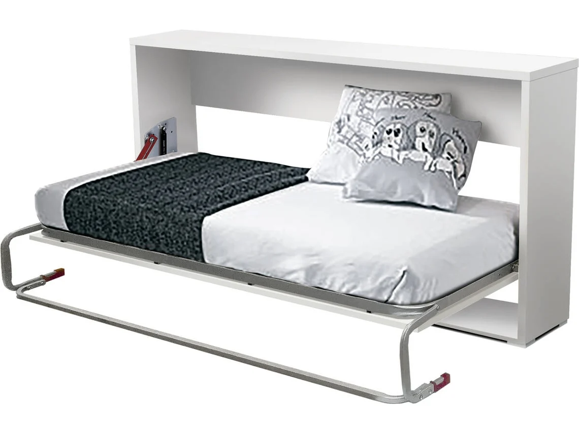 Cama Dobrável VENPRODIN Branco (Melamina - Compatível com o Colchão: 90x190 cm)