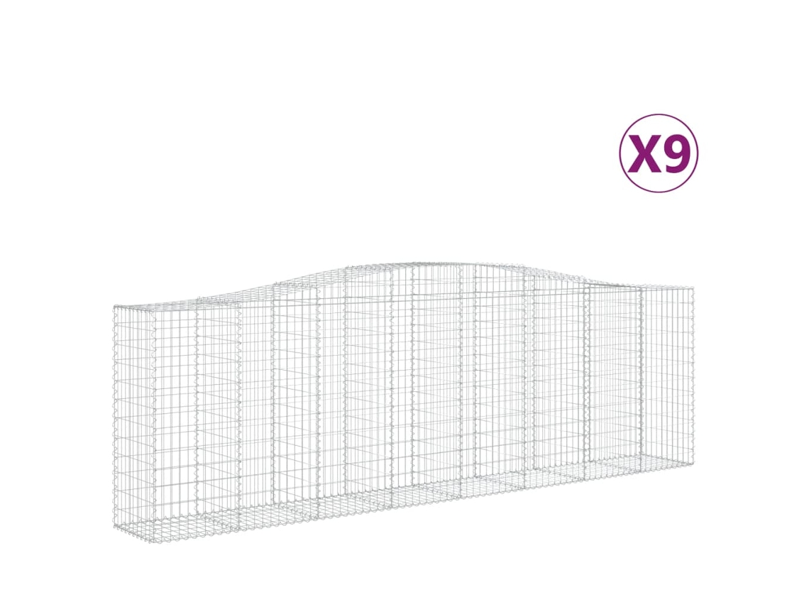Gabion Basket, Gabion Baskets Vidaxl Prateado Ferro (400 X 50 X 120/140 Cm)