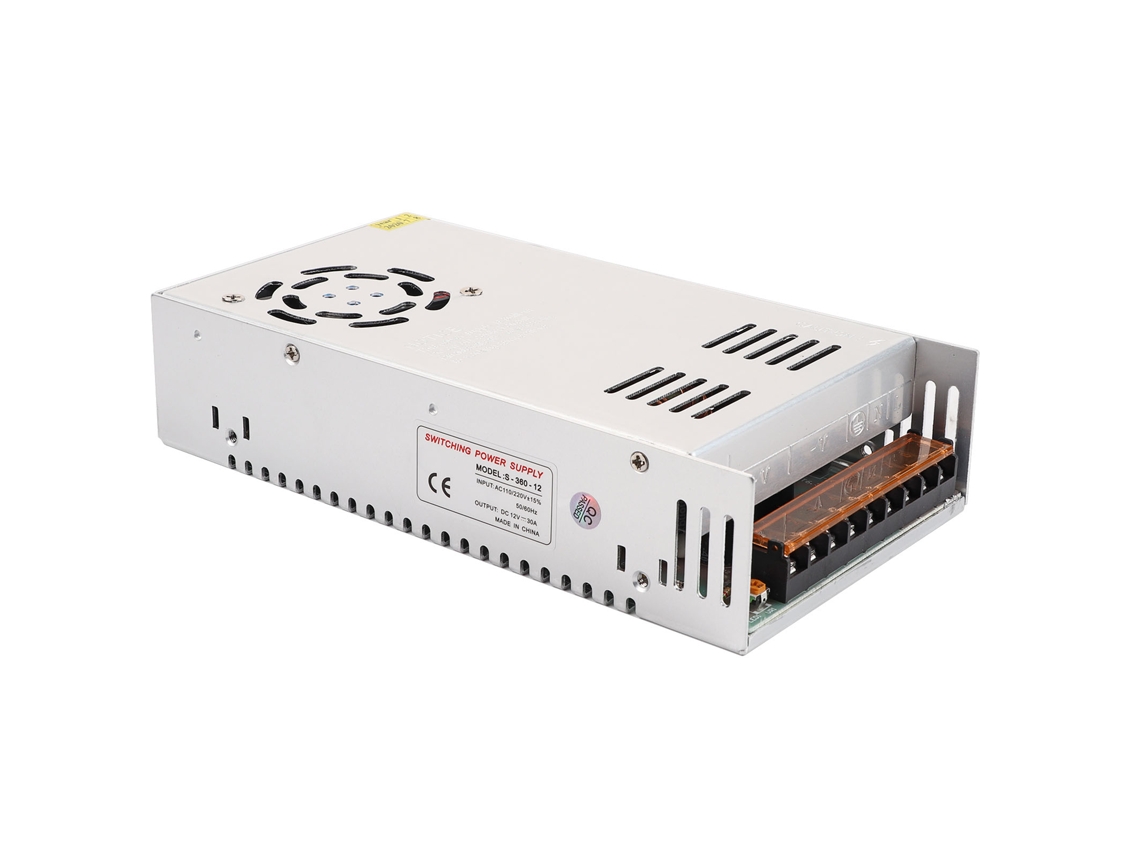 Fonte de Alimentação Regulável de Conmutação 12V 30A para LED Strip