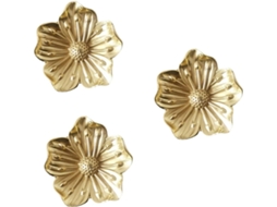 Osaladi Conjunto De 3-puxadores Porta Em Latão Com Formato Flor, Estilo Retrô, Para Guarda Roupa E Armário