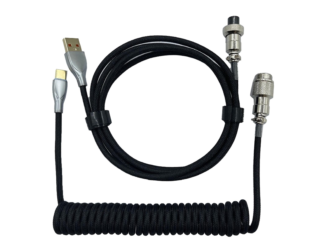 Cabo Retrátil Profissional Para Teclado Gamer Com Conector Espiral Durável Para Teclado Mecânico Preto Ly Ebike