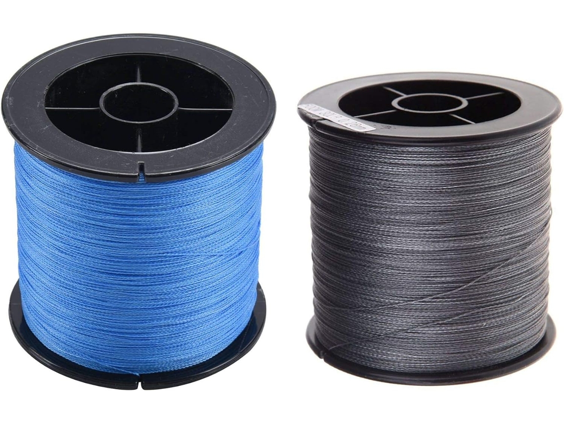 2 Pezzi 500 M 13,6 Kg 0,26 Mm Da Pesca Em Pe Intrecciato 4 Fili, Azul E Grigio Gokoco