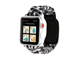 Bracelete Apple Watch Series 4 40mm Pulseira corda trançada Preto e Branco