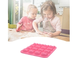 Forma De Silicone Com 16 Cavidades, Em Formato De Cabeça De Porco, Para Bolos E Chocolates, Rosa.