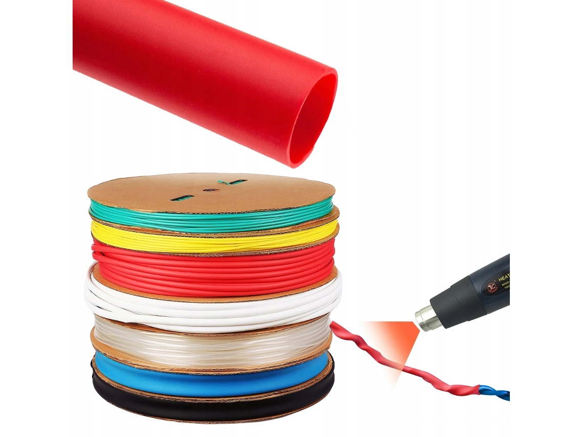 Tubo Termoencolhível Vermelho 70mm 1m, Autoextinguível| Taxa De Encolhimento 2: 1| Isolamento Impermeável